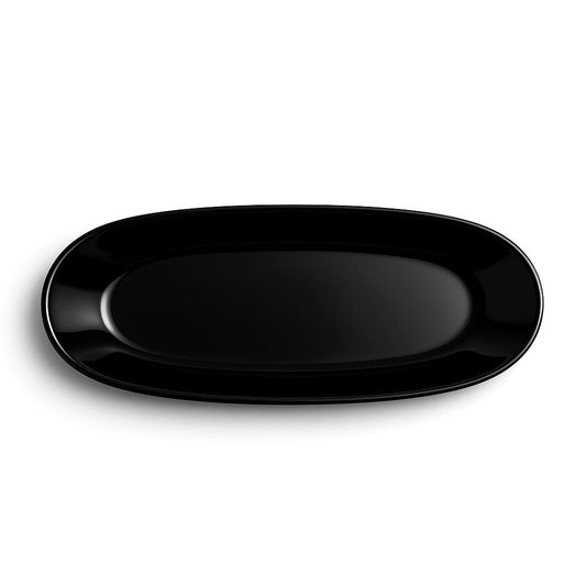 Melamin Platte oval schwarz glänzend